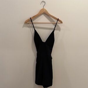 BCBGeneration Black V-Neck Spaghetti Strap Romper